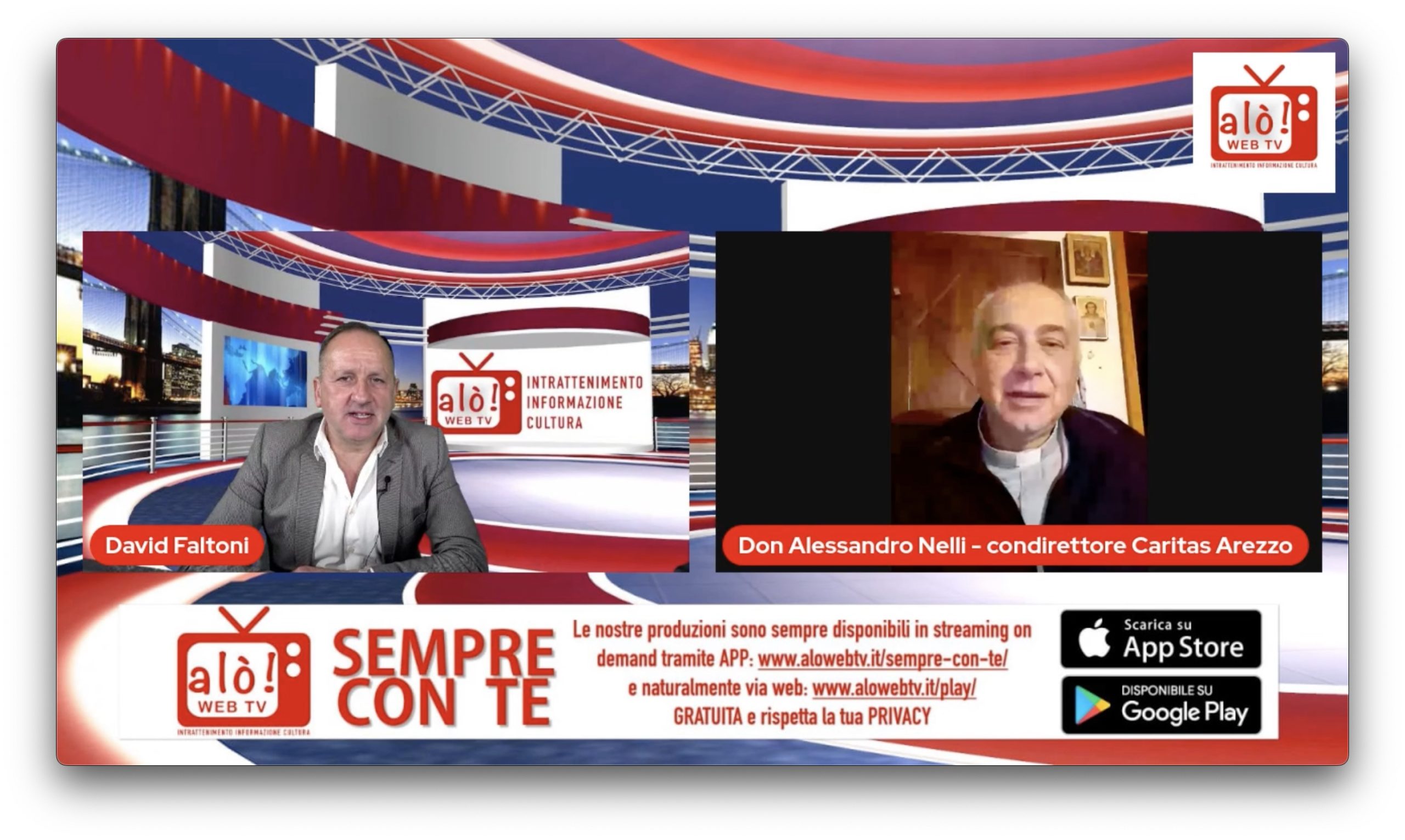 Caritas Arezzo con Don Alessandro Nelli Al TV